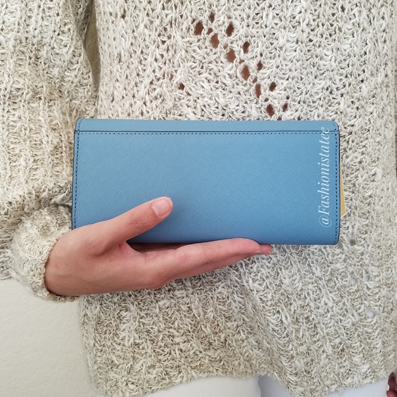 NWT MICHAEL KORS CALLIE CARRYALL WALLET SKY BLUE - Picture 3 of 7